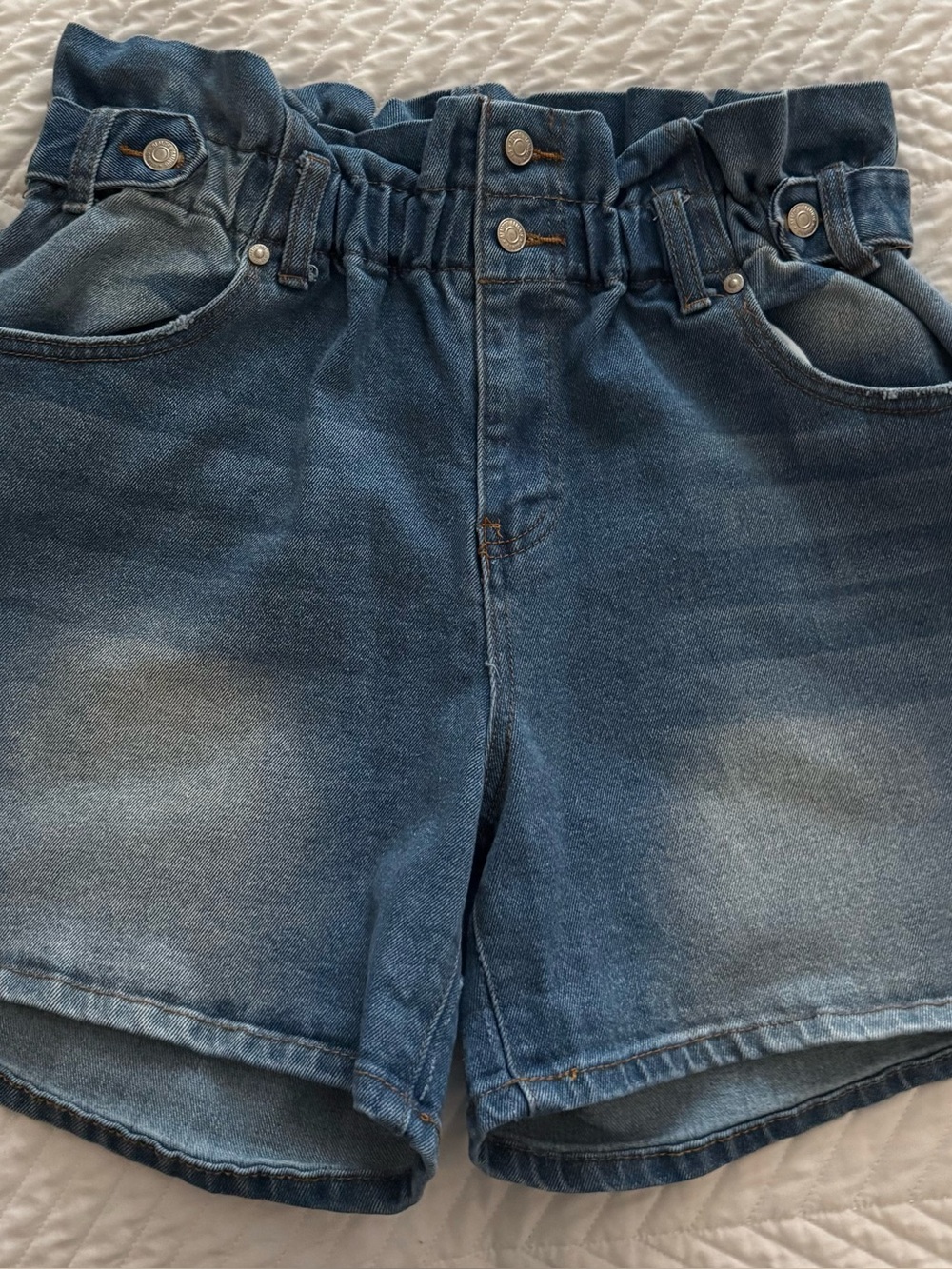Almost Famous Kids Blue Paperbag Denim Shorts